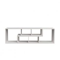 41.34 in. Wide White 3 BookcaseDouble L-Shaped TV Stand,Display Shelf,Bookcase for Home Furniture by ZIRUWU