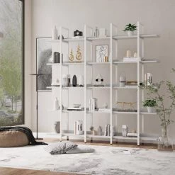 71 in. White Wood 5 Shelf Standard Bookcase by ZIRUWU -ZIRUWU || Prepac Shop white ziruwu bookcases bookshelves zzq wqy09a 31 1000