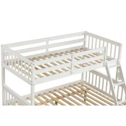 White Twin Over Full Bunk Bed with Trundle, Convertible into 2 Beds by ZIRUWU -ZIRUWU || Prepac Shop white ziruwu bunk beds zt zqp2wb 4f 1000