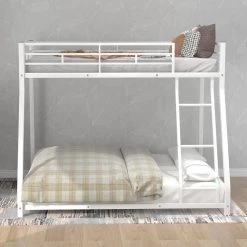 White Twin over Full Metal Bunk Bed by ZIRUWU -ZIRUWU || Prepac Shop white ziruwu bunk beds zzq wqy66a c3 1000