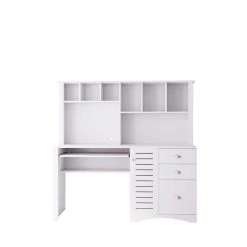 59.06 in. W White Home Office Computer Desk with Hutch by ZIRUWU