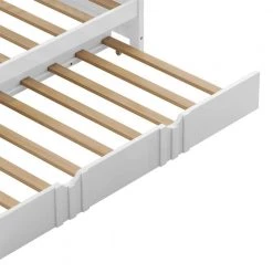 White Full Size Daybed Wood Bed with Twin Size Trundle by ZIRUWU -ZIRUWU || Prepac Shop white ziruwu daybeds zt zqp1db 1f 1000