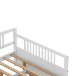 White Full Size Daybed Wood Bed with Twin Size Trundle by ZIRUWU -ZIRUWU || Prepac Shop white ziruwu daybeds zt zqp1db 4f 1000