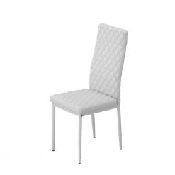 White Leather 37.8in. Tall Dining Chair Side Chair by ZIRUWU
