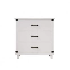 White Pine Modern Bedroom Nightstand with 3 Drawers Storage by ZIRUWU