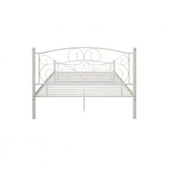 Full Size Unique Flower Sturdy System Metal Bed Frame with Headboard and Footboard by ZIRUWU