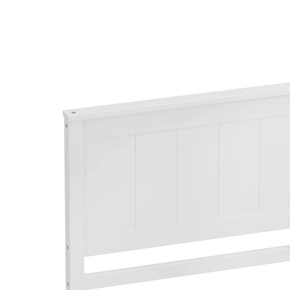 61.2 in. White Platform Bed Frame with Headboard, Wood Slat Support by ZIRUWU 5 61.2 in. White Platform Bed Frame with Headboard, Wood Slat Support by ZIRUWU - Image 5
