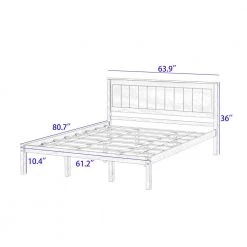 61.2 in. White Platform Bed Frame with Headboard, Wood Slat Support by ZIRUWU 9 61.2 in. White Platform Bed Frame with Headboard, Wood Slat Support by ZIRUWU -ZIRUWU || Prepac Shop white ziruwu platform beds zt zqpb8a c3 1000