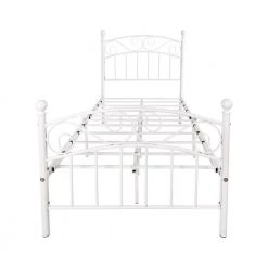 39.76 in. W White Twin Metal Frame Platform Bed with Headboard and Footboard Bed Frame No Box Spring Needed by ZIRUWU