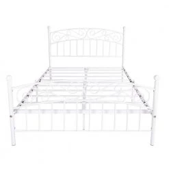 59.84 in. W White Queen Metal Frame Platform Bed with headboard and footboard, heavy duty and quick assembly by ZIRUWU -ZIRUWU || Prepac Shop white ziruwu platform beds zzq yuda7514a 1f 1000